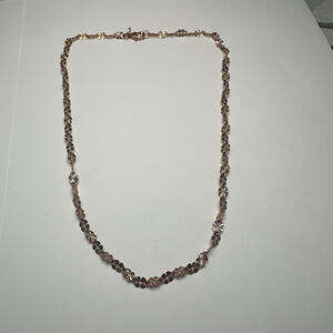 Signed Milor Italy Bronze - Rose Gold Tone Link Chain Necklace 18 Inch